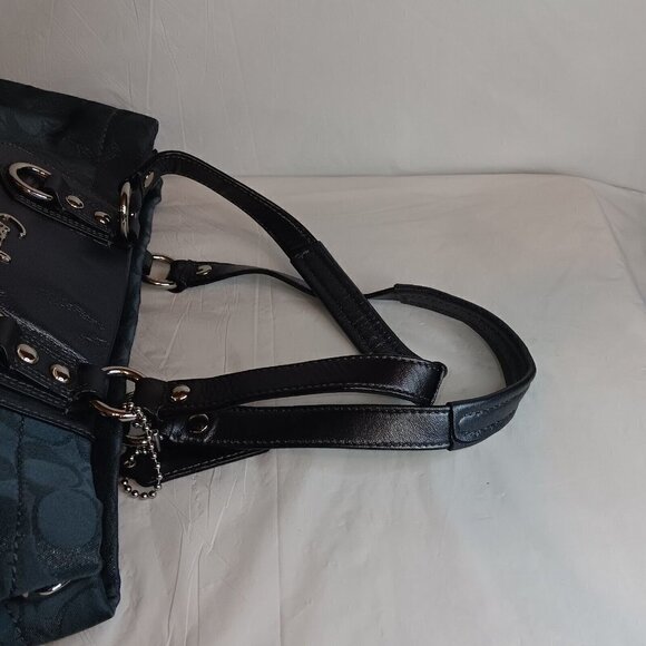 Coach Ashley Canvas/Leather Handbag (Charcoal Gray) H1159-F18776 Authentic - Picture 8 of 11